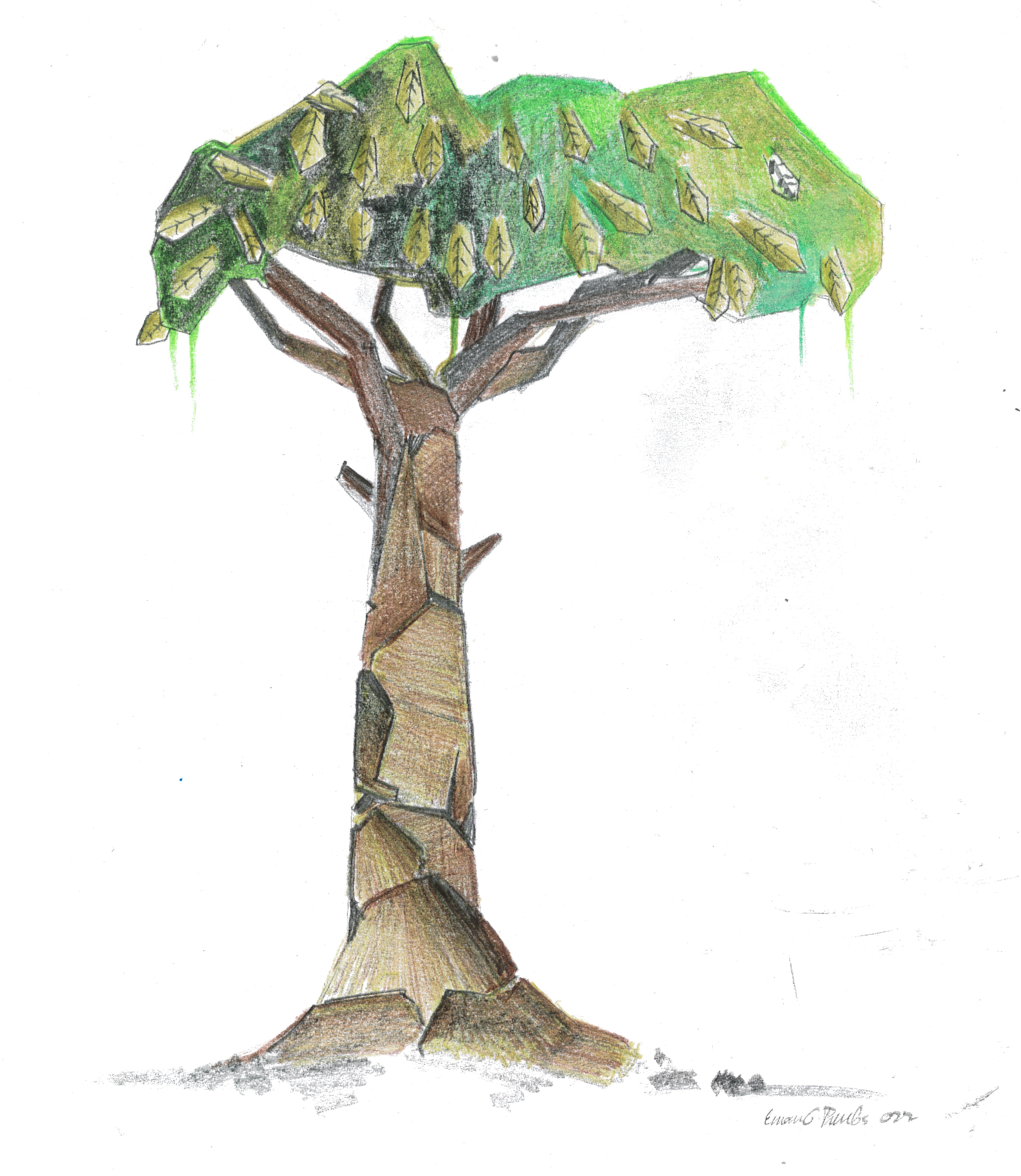 Skizze Der alte Baum Emanuel Paulus